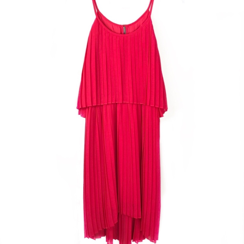 Beautiful red pleated high/low dress